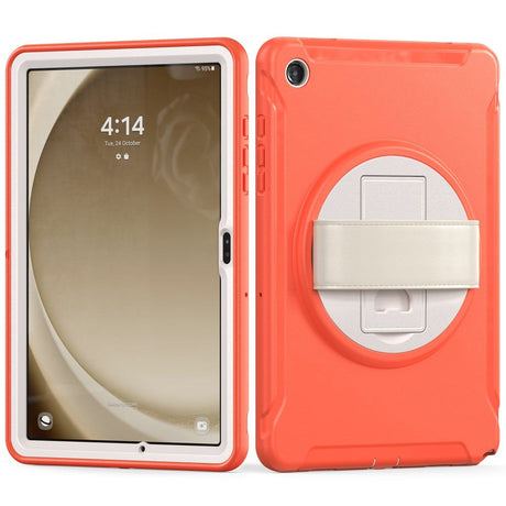 Samsung Galaxy Tab A9+ (Plus) Håndværker Bagside Cover m. Håndholder & Kickstand - Orange