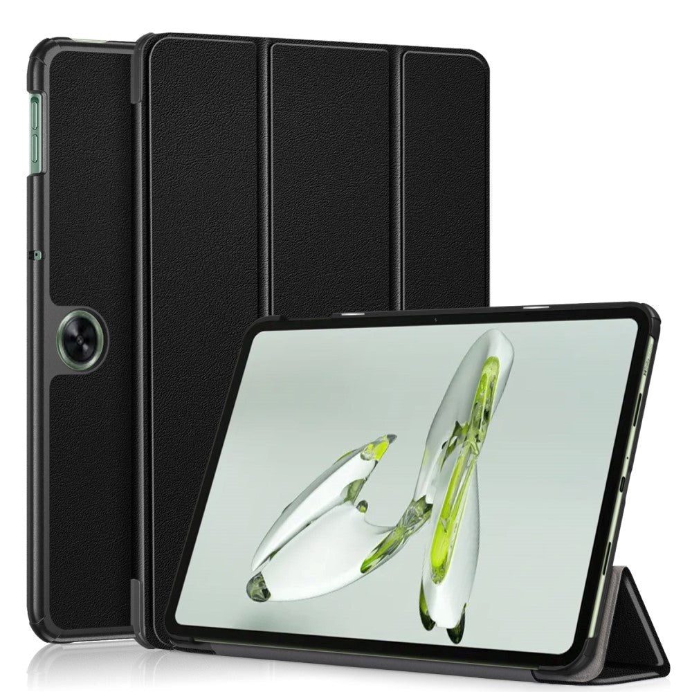 OnePlus Pad Go Tri-Fold Læder Flip Cover m. Standerfunktion - Sort