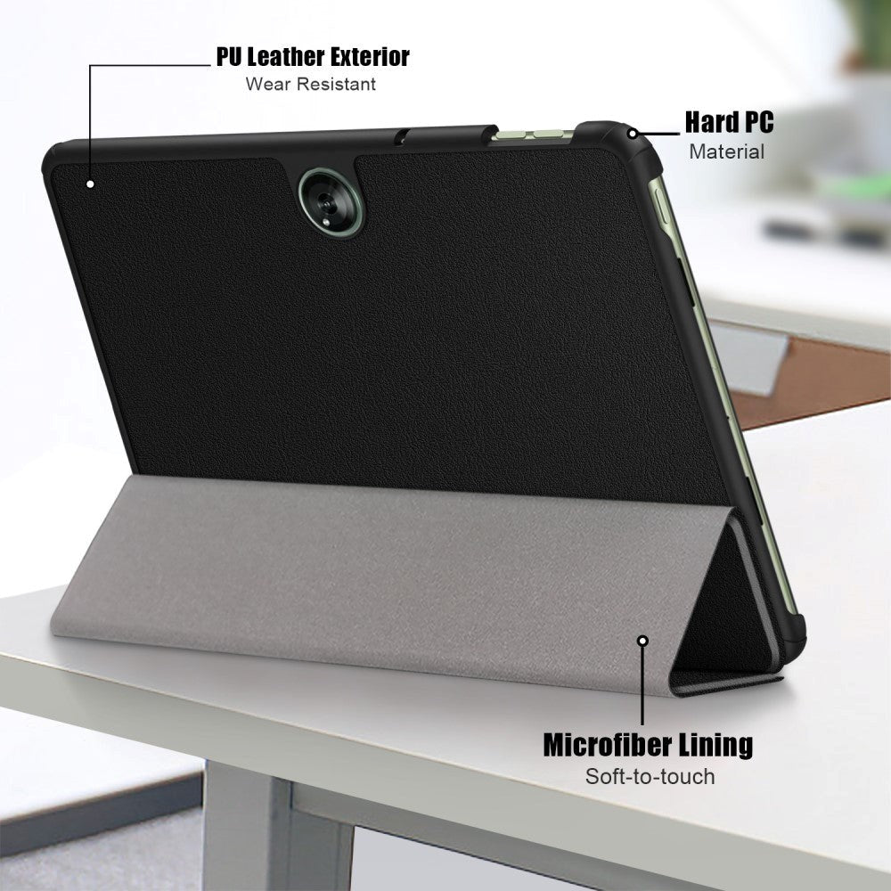 OnePlus Pad Go Tri-Fold Læder Flip Cover m. Standerfunktion - Sort