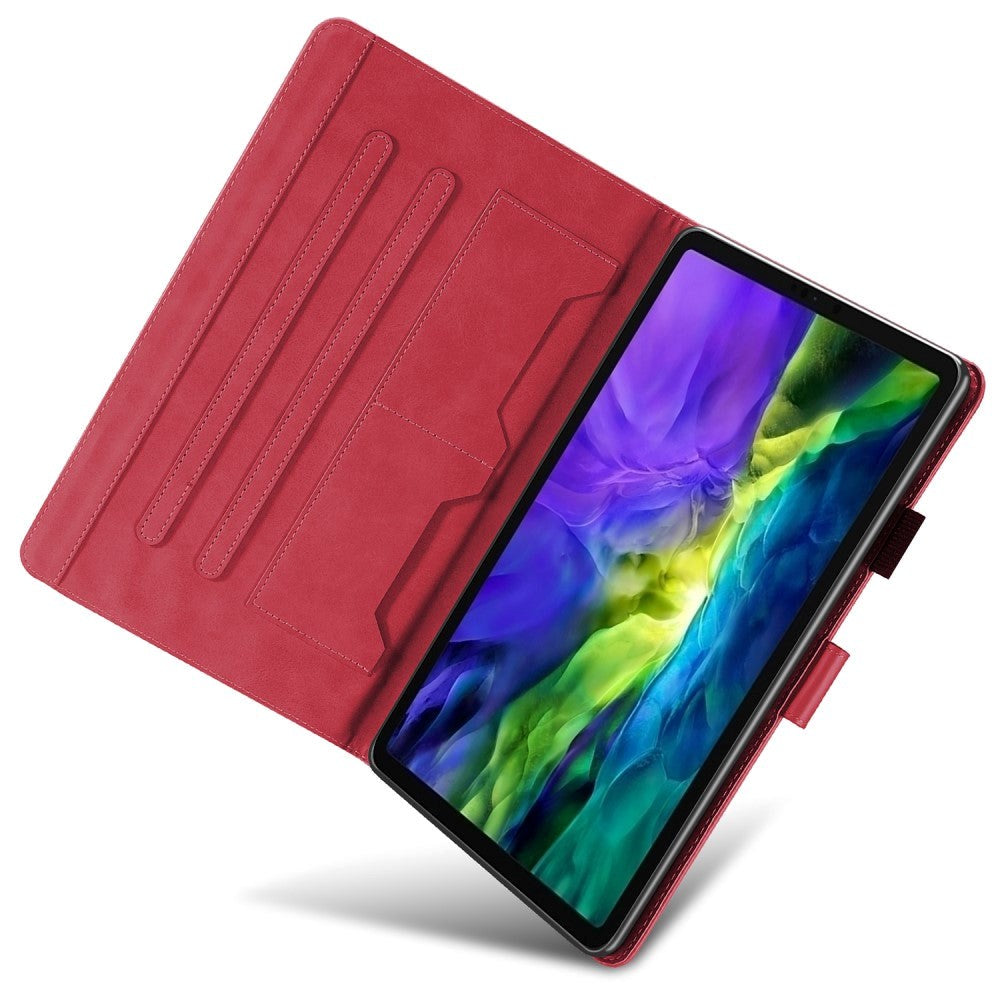 iPad Pro 11" (2022 / 2021 / 2020) Læder Flip Cover m. Dyremotiv - Rød