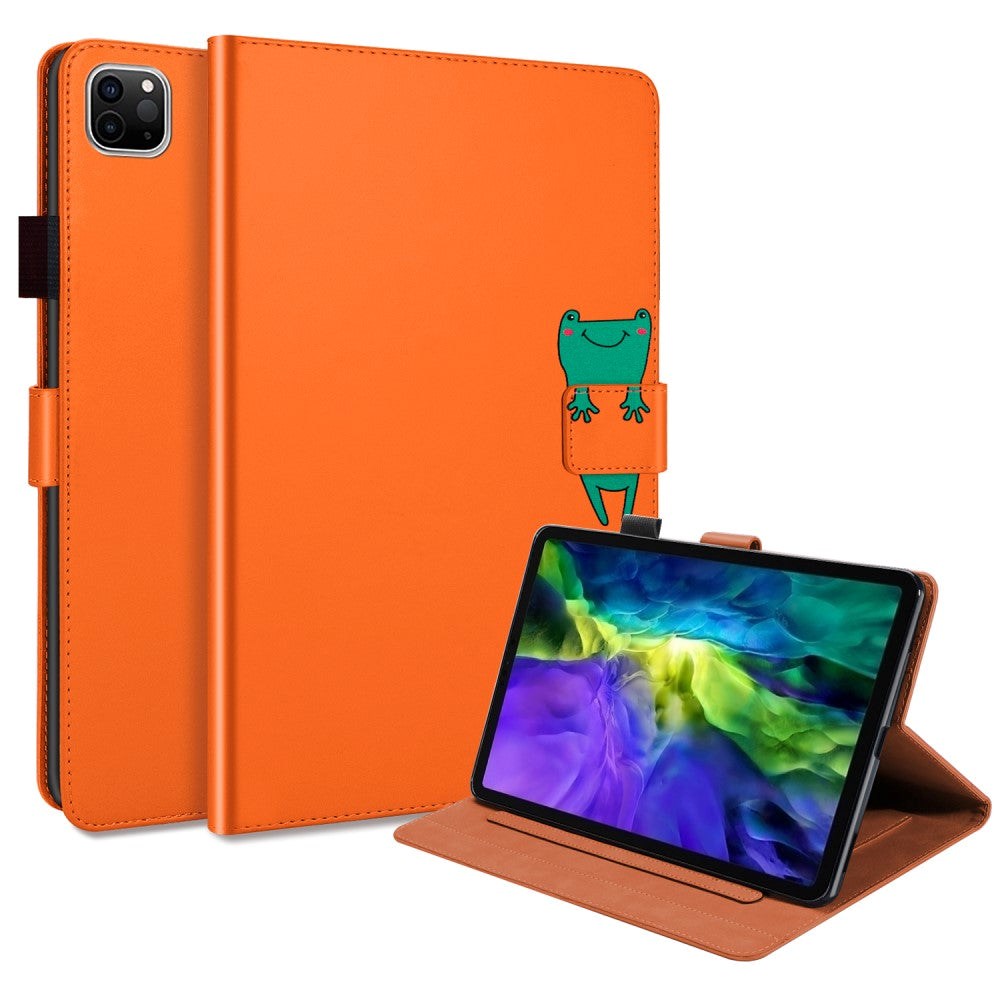 iPad Pro 11" (2022 / 2021 / 2020) Læder Flip Cover m. Dyremotiv - Orange