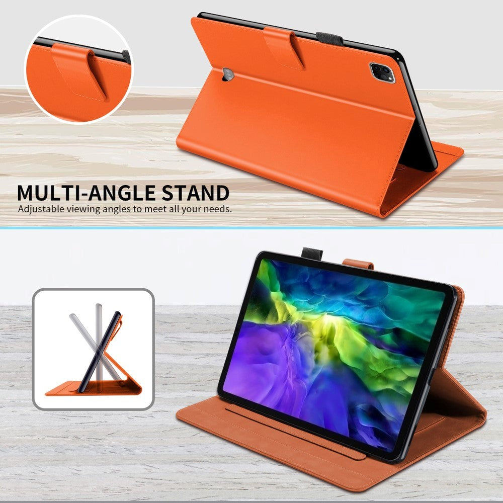 iPad Pro 11" (2022 / 2021 / 2020) Læder Flip Cover m. Dyremotiv - Orange