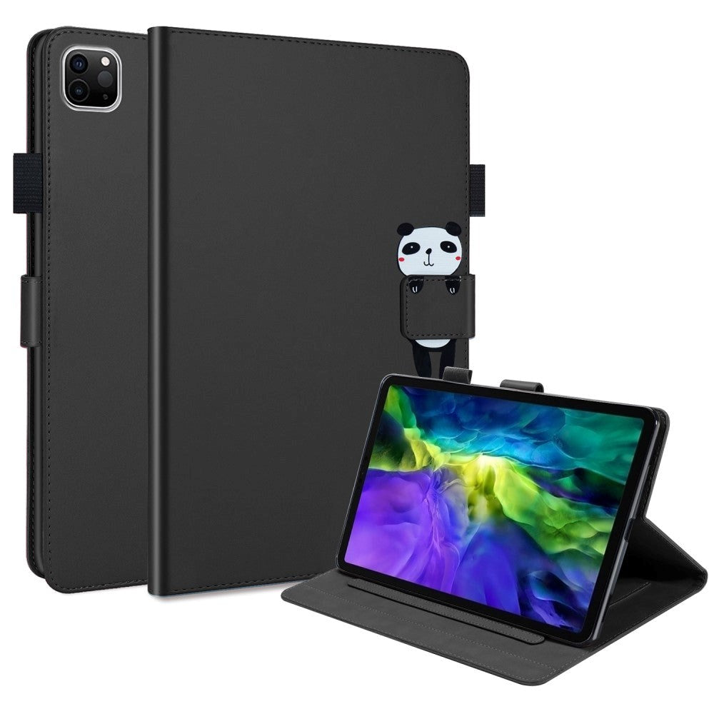 iPad Pro 11" (2022 / 2021 / 2020) Læder Flip Cover m. Dyremotiv - Sort