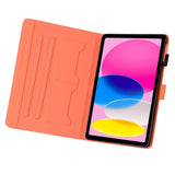 iPad 10.9" ( 2022) Læder Flip Cover m. Dyremotiv - Orange