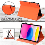 iPad 10.9" ( 2022) Læder Flip Cover m. Dyremotiv - Orange