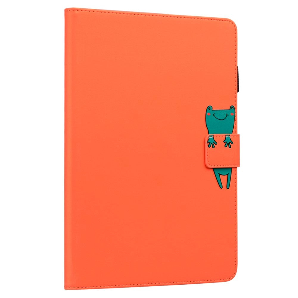 iPad 10.9" ( 2022) Læder Flip Cover m. Dyremotiv - Orange