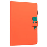 iPad 10.9" ( 2022) Læder Flip Cover m. Dyremotiv - Orange