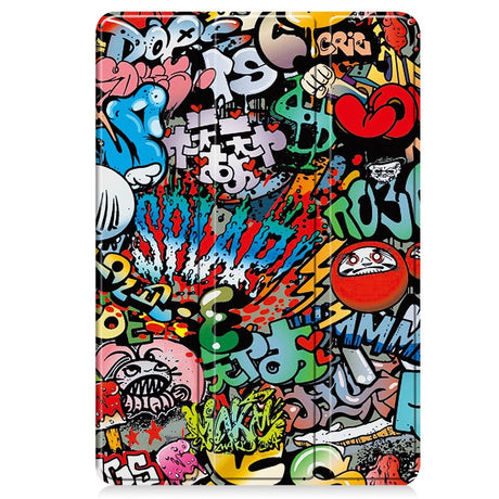 EIDERWOOD Xiaomi Pad 6S Pro Tri-Fold Kunstlæder Flip Cover m. Vågeblus Funktion - Graffiti