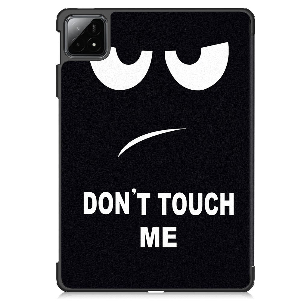 EIDERWOOD Xiaomi Pad 6S Pro Tri-Fold Kunstlæder Flip Cover m. Vågeblus Funktion - "Don't Touch Me"