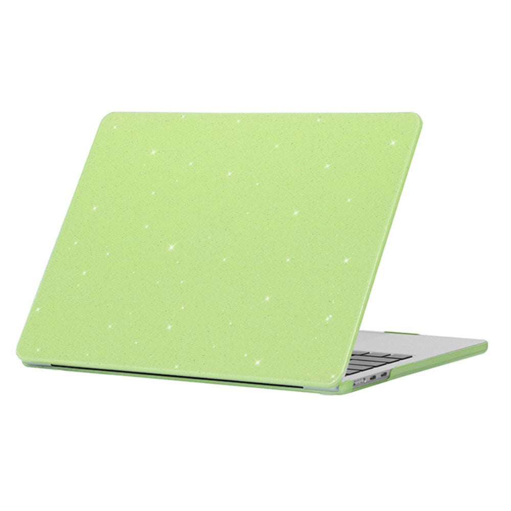 MacBook Air 13 M2/M3 (2022-2024) Hård Plastik Bærbar Cover m. Glitter Design - Grøn