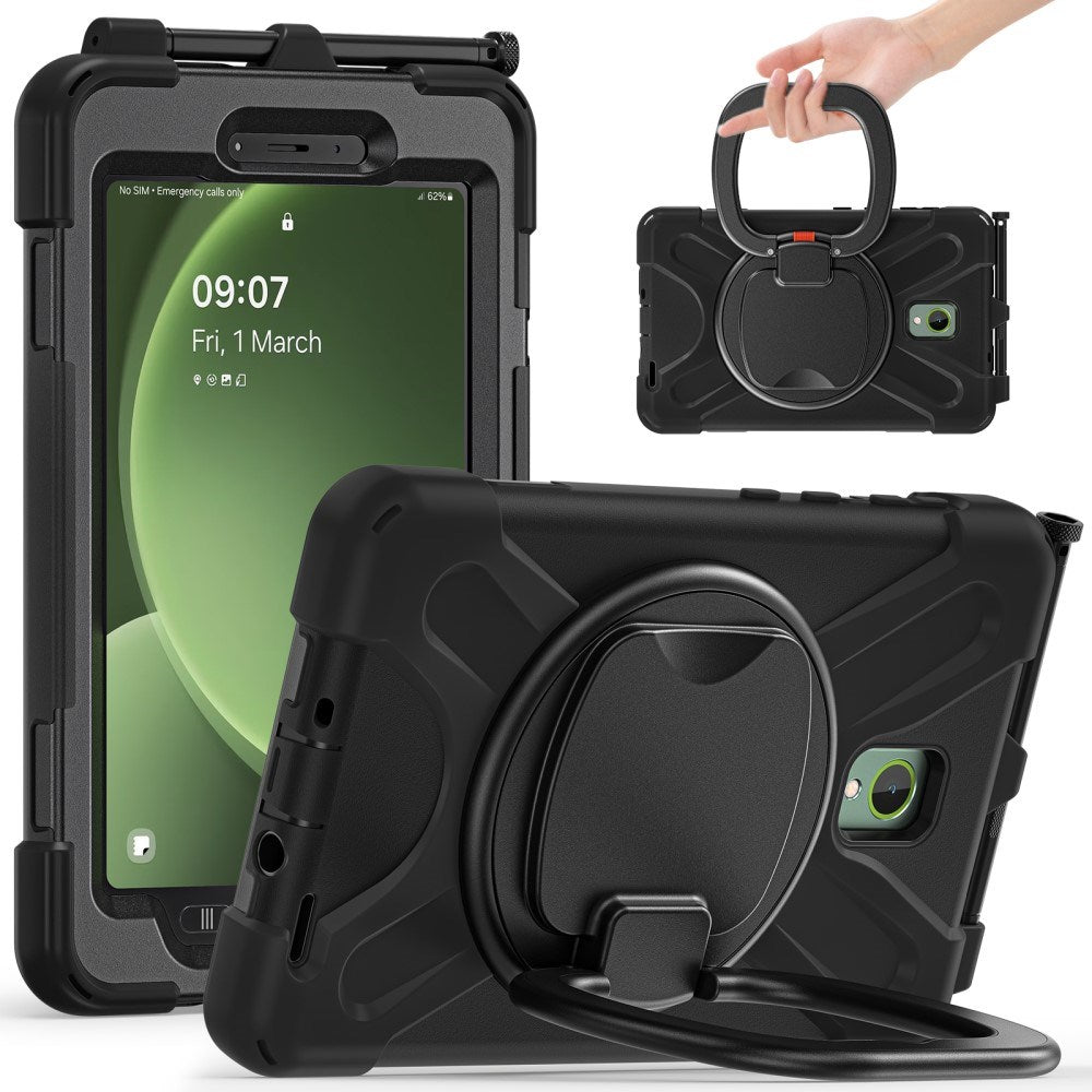 EIDERWOOD Samsung Galaxy Tab Active5 Håndværker Case - Kickstand & Håndholder - Sort