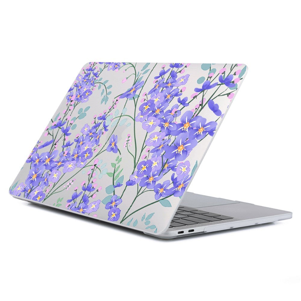 Macbook Pro 14 M1/M2/M3 (2021/2023) Hårdt Plastik Bærbar Cover - Lyserød / Lilla Blomster