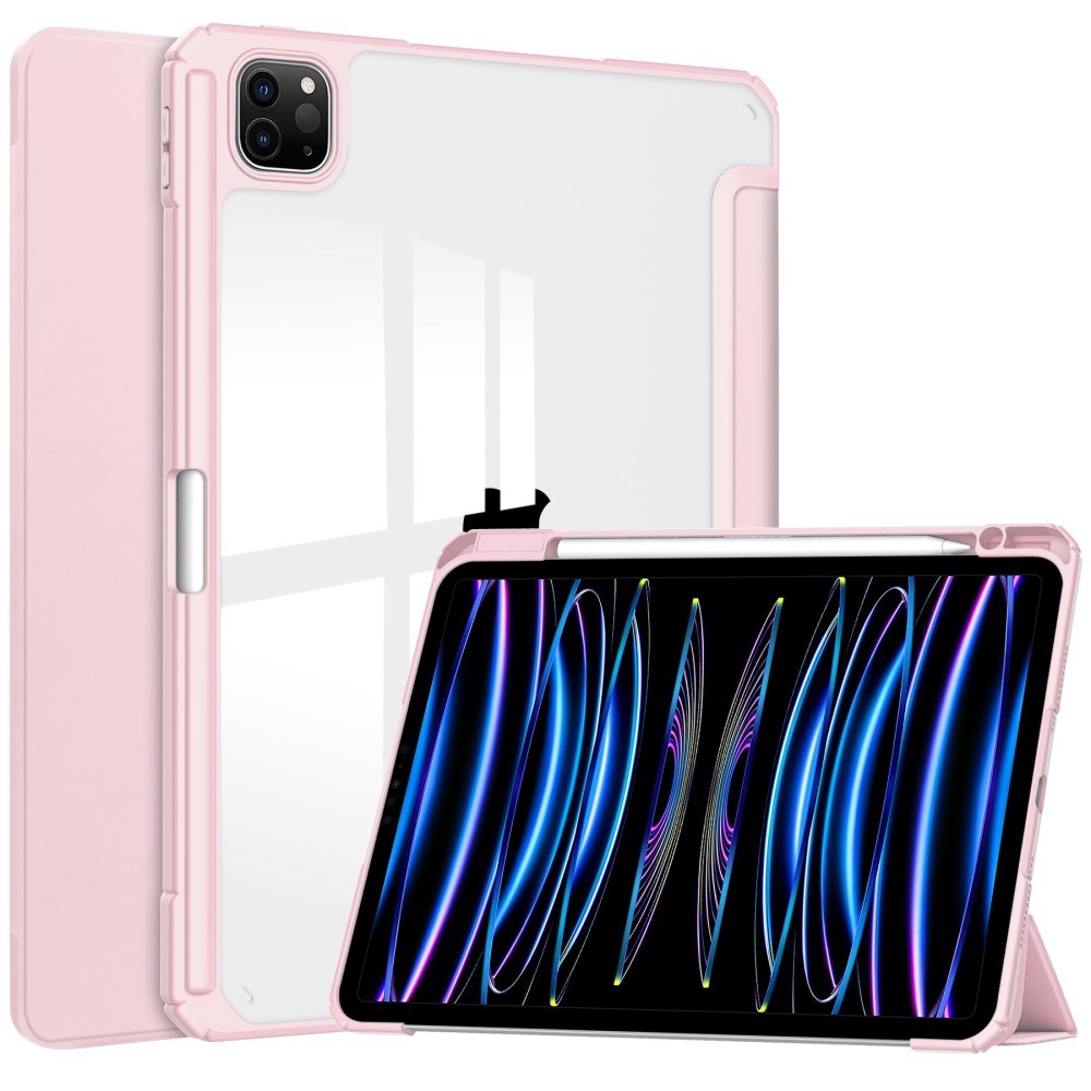 EIDERWOOD iPad Pro 11 (2024) Hybrid Flip Cover m. Pen Holder - Pink & Gennemsigtig