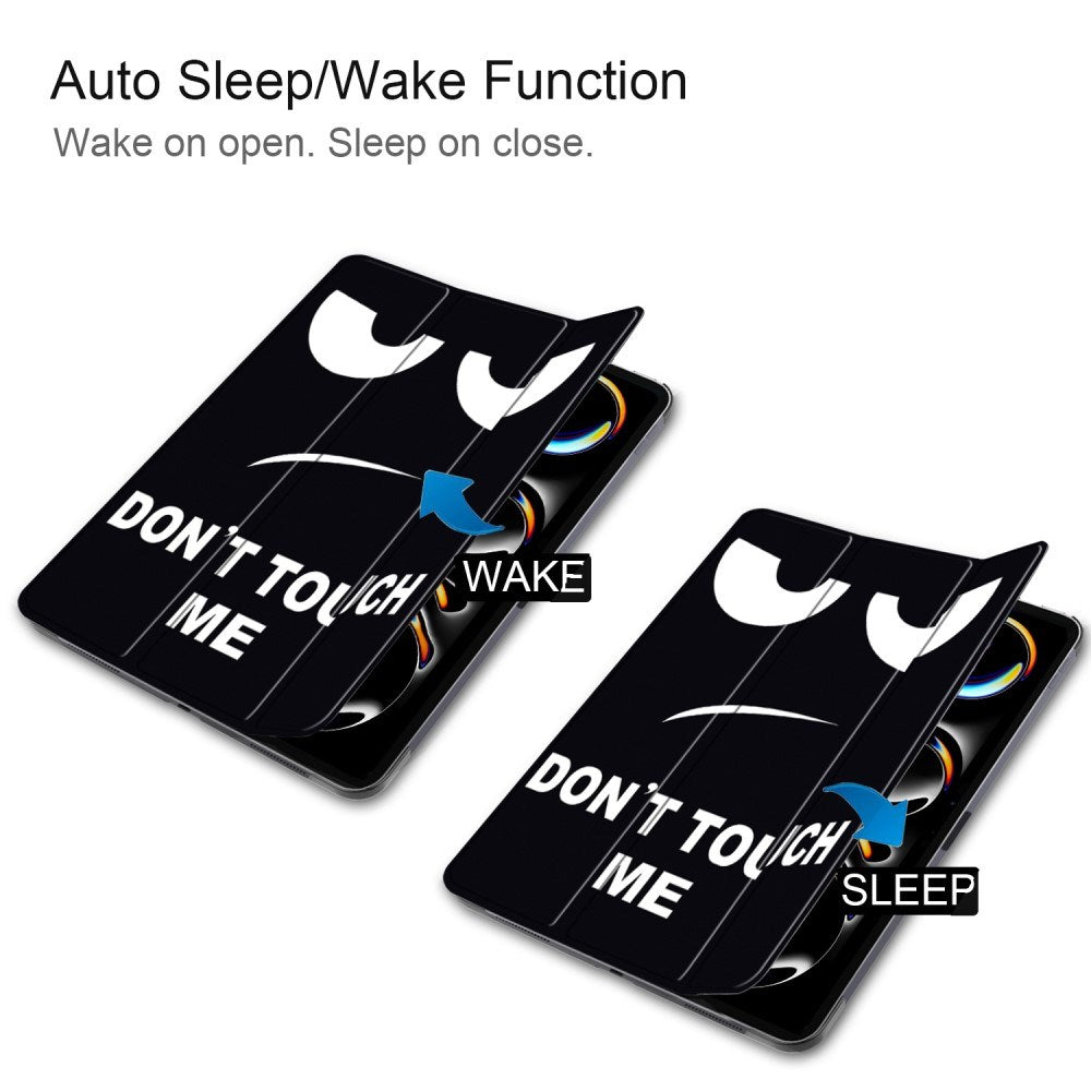 EIDERWOOD iPad Pro 11" (2025 / 2024) Tri-Fold Kunstlæder Flip Cover m. Vågeblus Funktion - "Don't Touch Me"