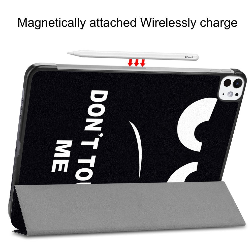 EIDERWOOD iPad Pro 11" (2025 / 2024) Tri-Fold Kunstlæder Flip Cover m. Vågeblus Funktion - "Don't Touch Me"