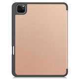 EIDERWOOD iPad Pro 11" (2024) Tri-Fold Kunst Læder Flip Cover m. Apple Pencil Holder - Rose Gold