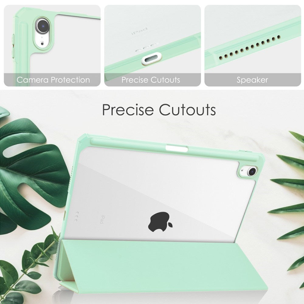 EIDERWOOD iPad Air 11" (2024) Hybrid Flip Cover m. Pen Holder - Mint Grøn & Gennemsigtig