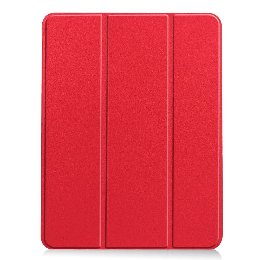 EIDERWOOD iPad Air 11" (2024) Litchi Tri-Fold Læder Flip Cover m. Apple Pencil Holder - Rød