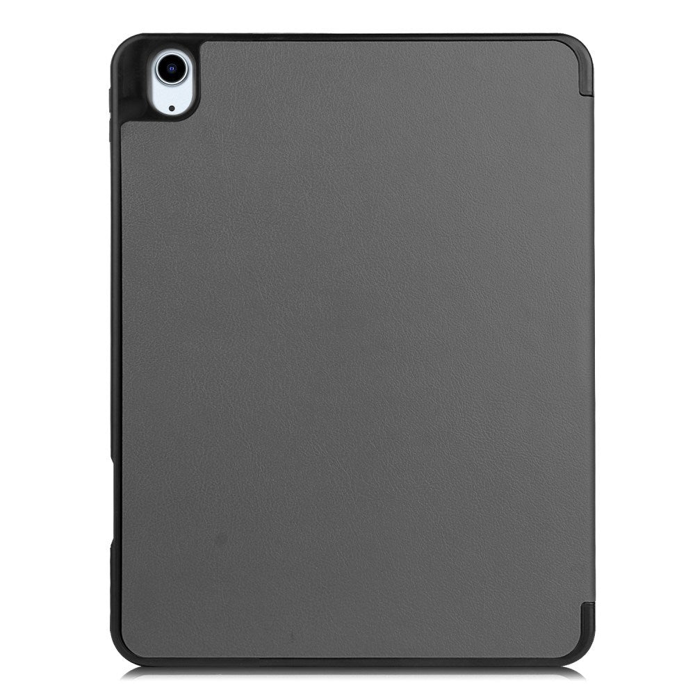 EIDERWOOD iPad Air 11" (2024) Litchi Tri-Fold Læder Flip Cover m. Apple Pencil Holder - Grå