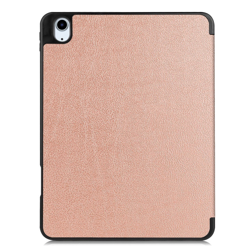 EIDERWOOD iPad Air 11" (2024) Litchi Tri-Fold Læder Flip Cover m. Apple Pencil Holder - Rose Gold