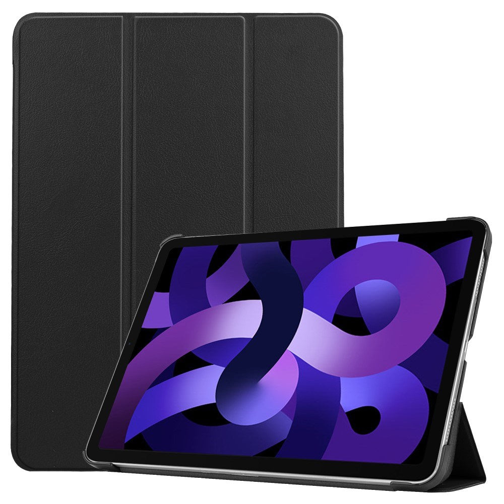 EIDERWOOD iPad Air 11" (2024) Litchi Tri-Fold Læder Flip Cover - Sort