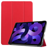 EIDERWOOD iPad Air 11" (2024) Litchi Tri-Fold Læder Flip Cover - Rød