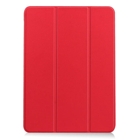 EIDERWOOD iPad Air 11" (2024) Litchi Tri-Fold Læder Flip Cover - Rød