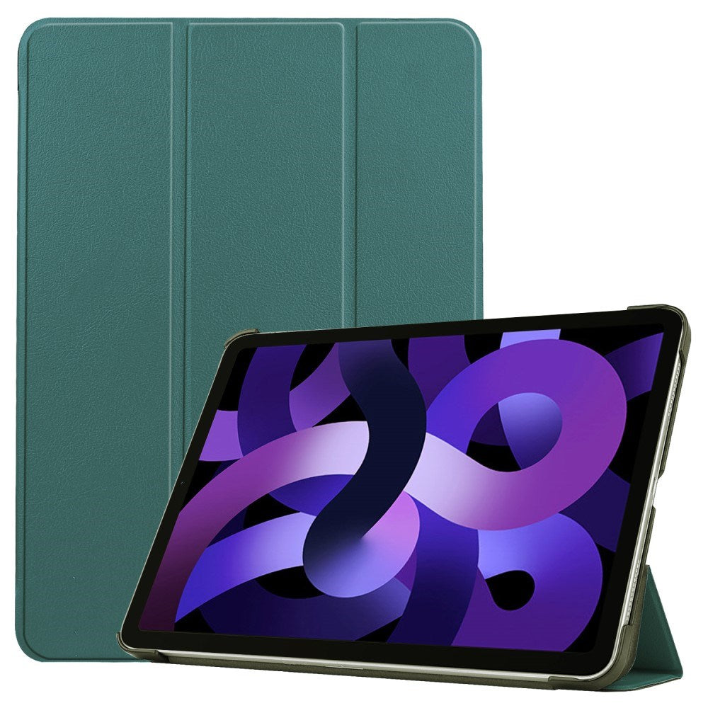 EIDERWOOD iPad Air 11" (2024) Litchi Tri-Fold Læder Flip Cover - Grøn