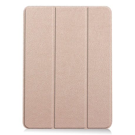 EIDERWOOD iPad Air 11" (2024) Litchi Tri-Fold Læder Flip Cover - Guld