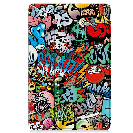 EDIERWOOD Xiaomi Redmi Pad Pro Tri-Fold Kunstlæder Flip Cover m. Vågeblus Funktion - Graffiti