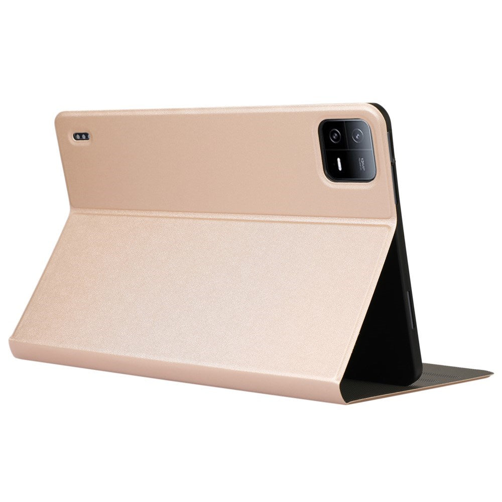 EIDERWOOD Xiaomi Pad 6S Pro Vegansk Læder Tablet Flip Cover m. Ståfunktion - Guld