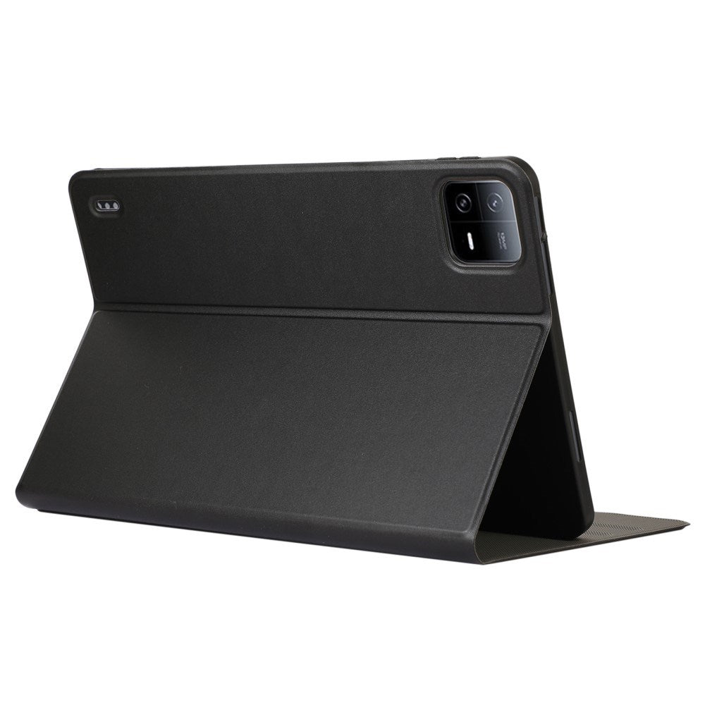 EIDERWOOD Xiaomi Pad 6S Pro Vegansk Læder Tablet Flip Cover m. Ståfunktion - Sort