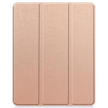 EIDERWOOD iPad Air 13" (2024) Tri-Fold Kunst Læder Flip Cover m. Apple Pencil Holder - Rose Gold