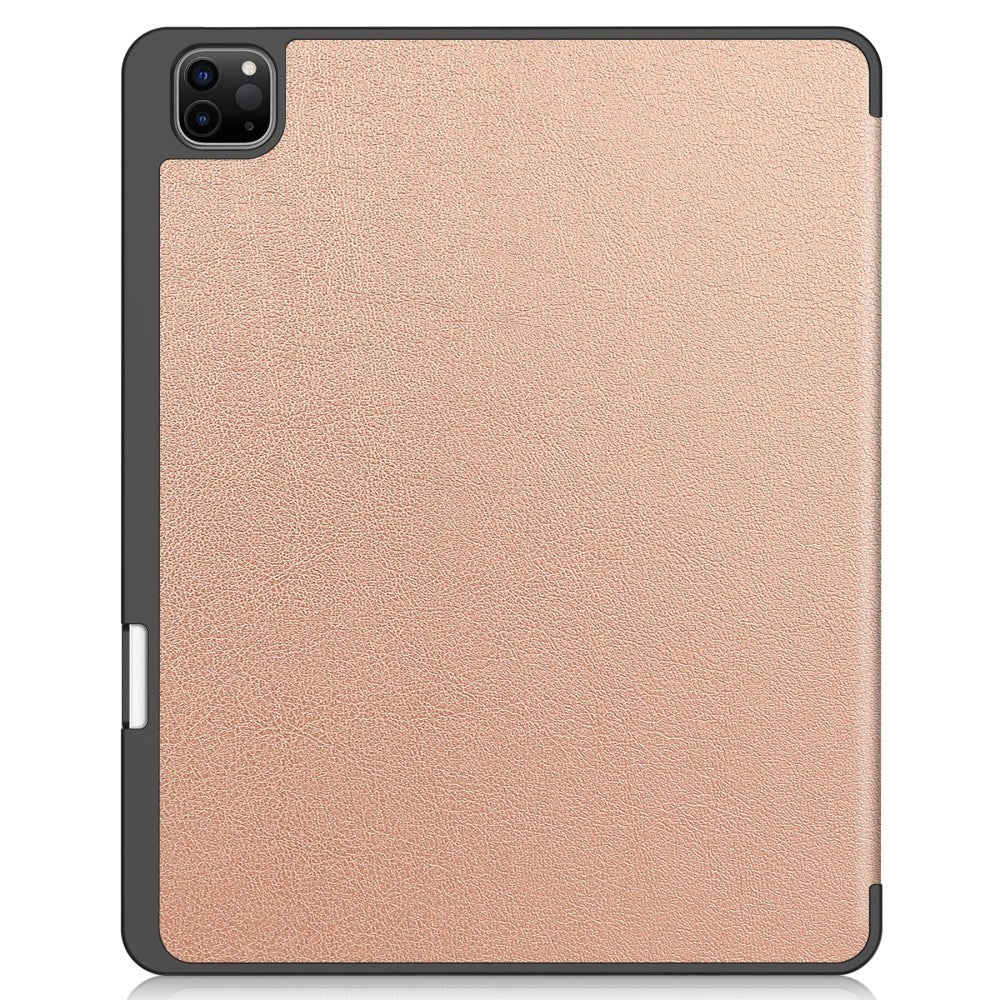 EIDERWOOD iPad Air 13" (2024) Tri-Fold Kunst Læder Flip Cover m. Apple Pencil Holder - Rose Gold