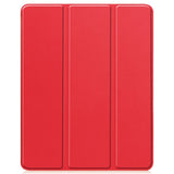 EIDERWOOD iPad Air 13" (2024) Tri-Fold Kunst Læder Flip Cover m. Apple Pencil Holder - Rød