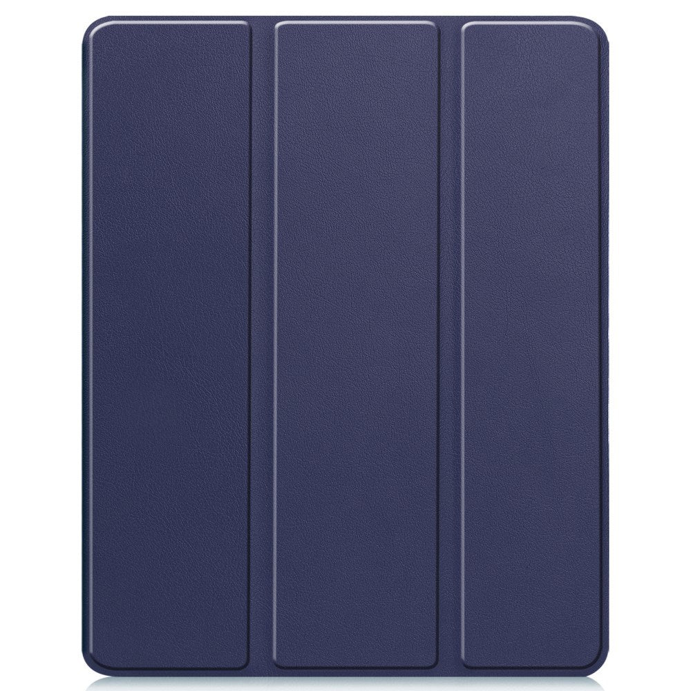 EIDERWOOD iPad Air 13" (2024) Tri-Fold Kunst Læder Flip Cover m. Apple Pencil Holder - Blå