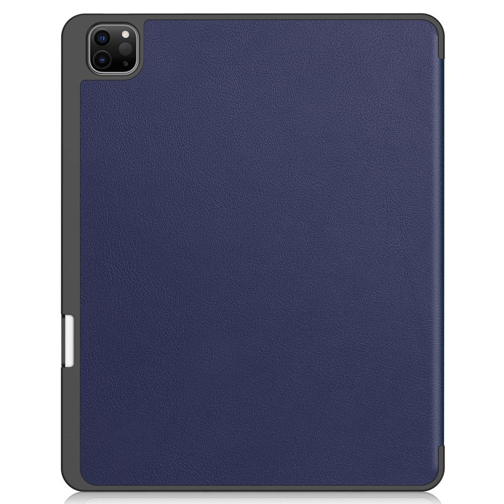 EIDERWOOD iPad Air 13" (2024) Tri-Fold Kunst Læder Flip Cover m. Apple Pencil Holder - Blå