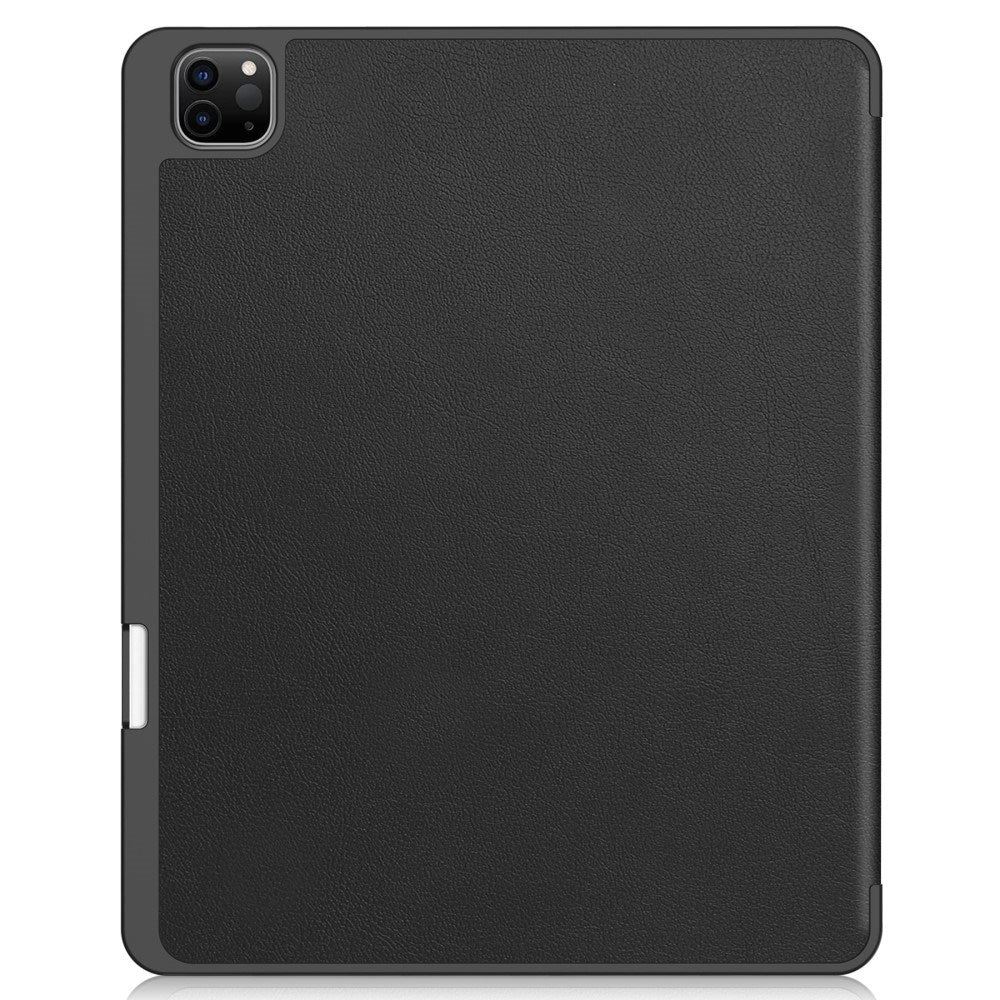 EIDERWOOD iPad Air 13" (2024) Tri-Fold Kunst Læder Flip Cover m. Apple Pencil Holder - Sort