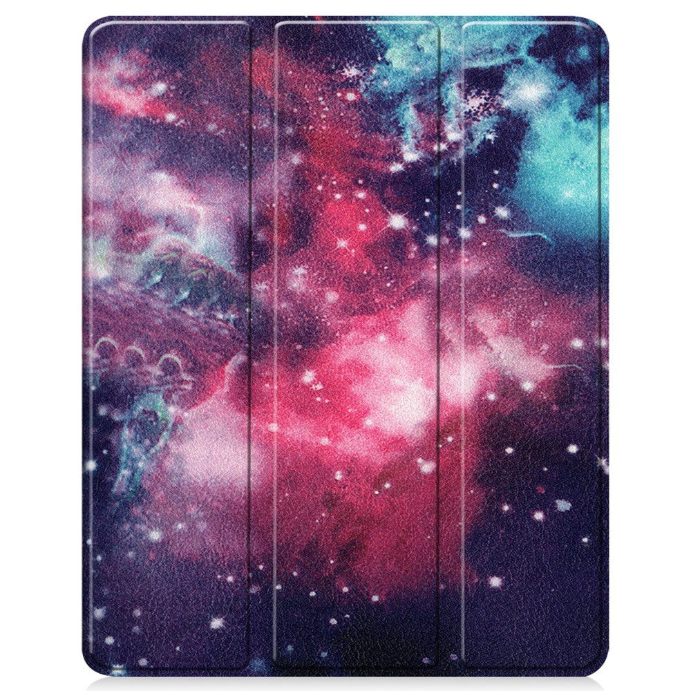 EIDERWOOD iPad Air 13" (2024) Tri-Fold Kunstlæder Flip Cover m. Vågeblus Funktion - Galakse