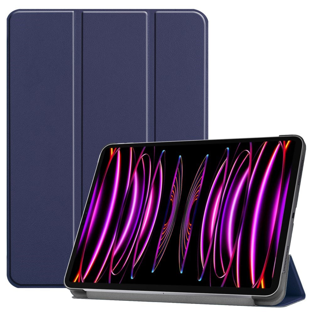 EIDERWOOD iPad Air 13" (2024) Tri-Fold Læder Flip Cover - Blå