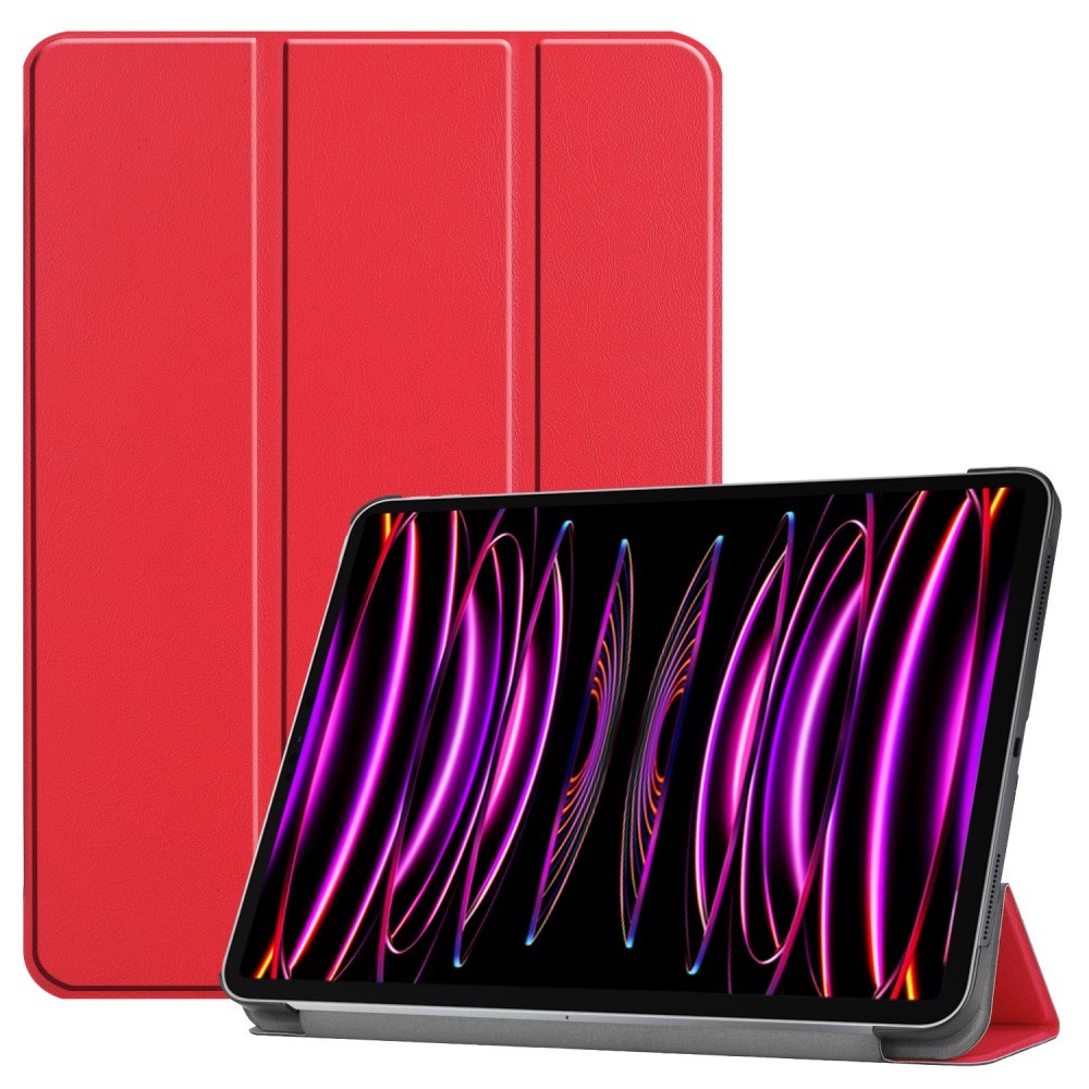 EIDERWOOD iPad Air 13" (2024) Tri-Fold Læder Flip Cover - Rød