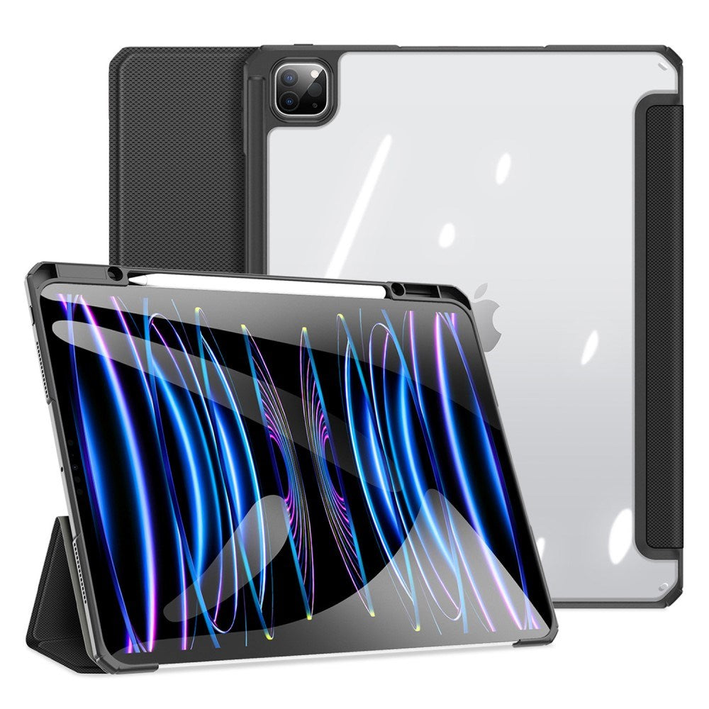 iPad Pro 13" (2024) Shockproof Flip Cover m. Penholder - DUX DUCIS TOBY Series - Gennemsigtig / Sort