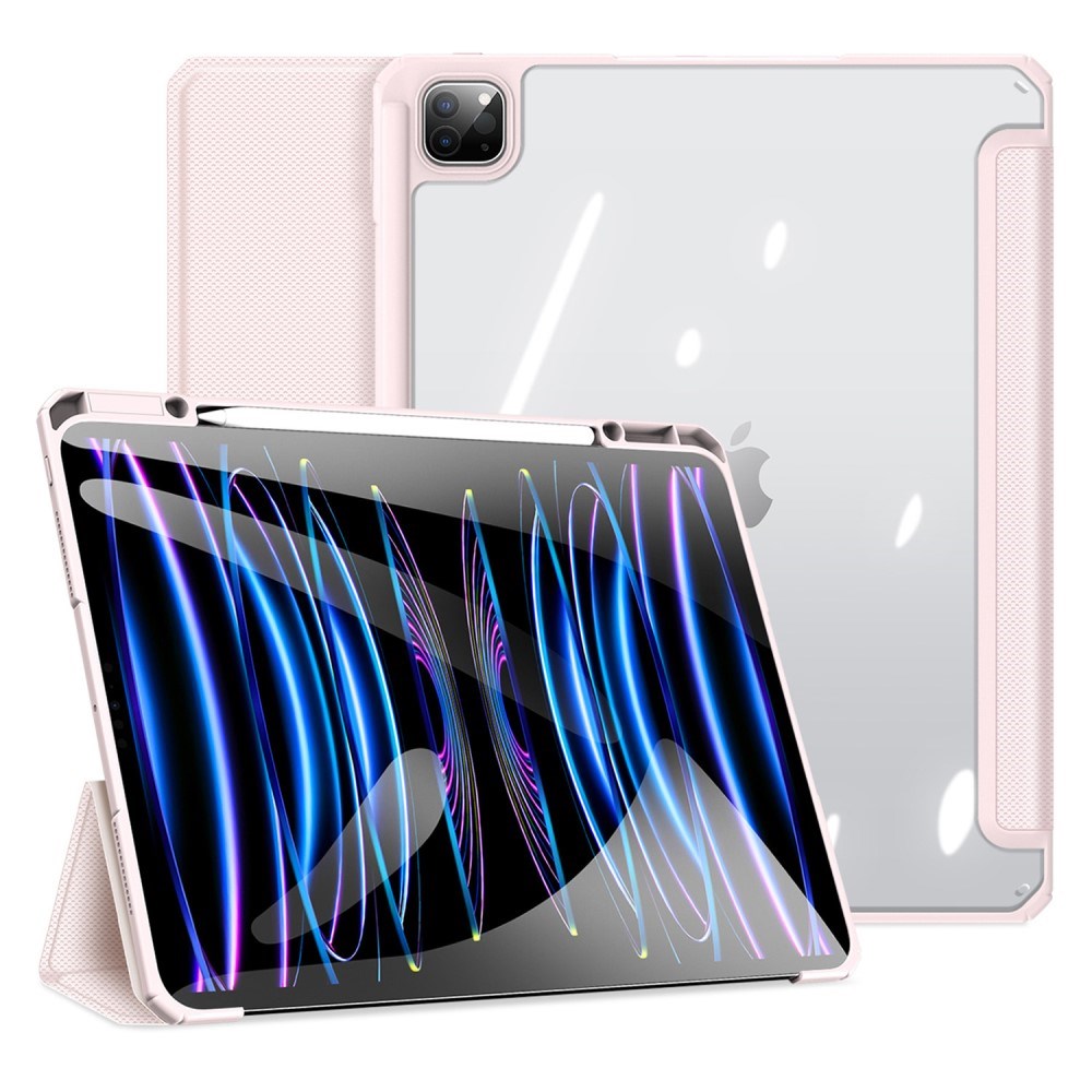 iPad Pro 13" (2025 / 2024) Shockproof Flip Cover m. Penholder - DUX DUCIS TOBY Series - Gennemsigtig / Pink