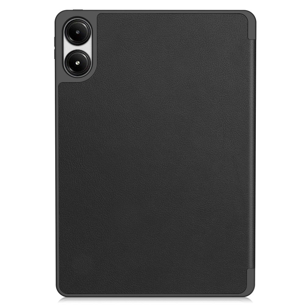 EIDERWOOD Xiaomi Redmi Pad Pro Tri-Fold Kunst Læder Flip Cover m. Stylus Pencil Holder - Sort