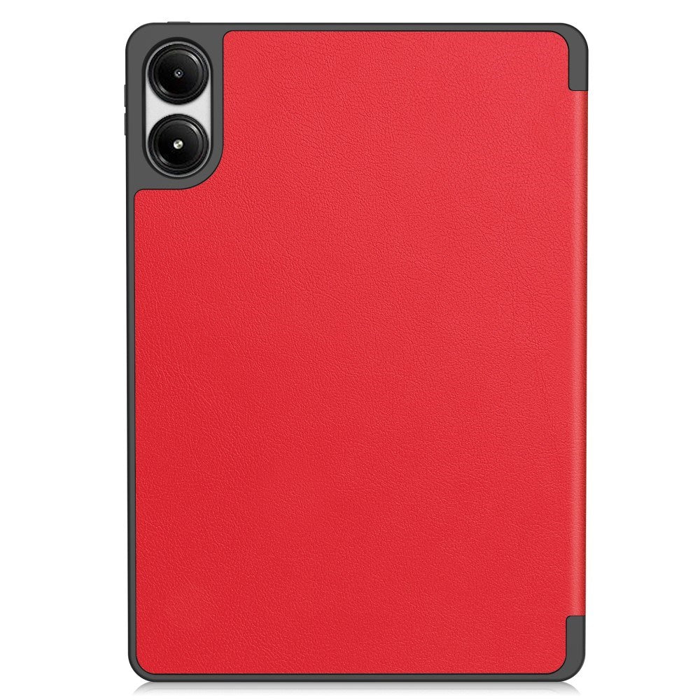 EIDERWOOD Xiaomi Redmi Pad Pro Tri-Fold Kunst Læder Flip Cover m. Stylus Pencil Holder - Rød