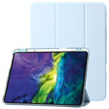 EIDERWOOD iPad Pro 13" (2024) Tri-Fold Kunst Læder Flip Cover m. Apple Pencil Holder - Lyseblå