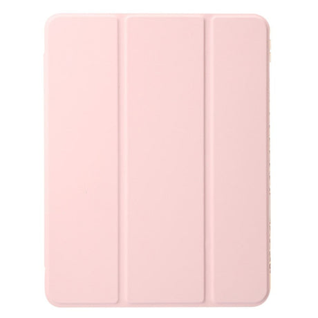 EIDERWOOD iPad Air 11" (2024) Tri-Fold Kunst Læder Flip Cover m. Apple Pencil Holder - Lyserød