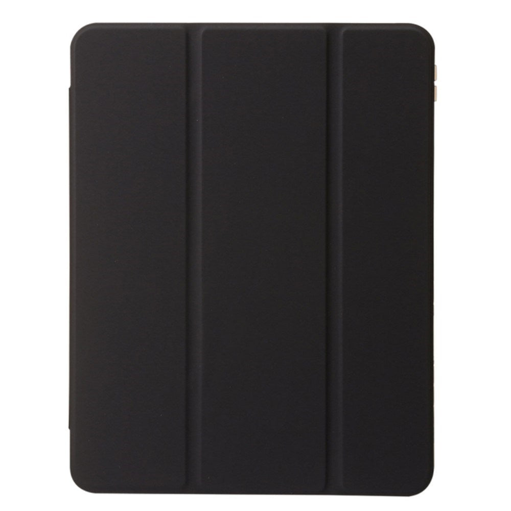 EIDERWOOD iPad Air 11" (2024) Tri-Fold Kunst Læder Flip Cover m. Apple Pencil Holder - Sort