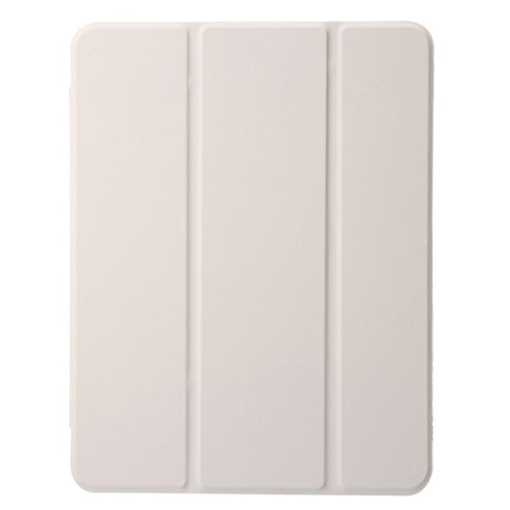 EIDERWOOD iPad Air 11" (2024) Tri-Fold Kunst Læder Flip Cover m. Apple Pencil Holder - Creme