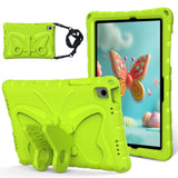 Samsung Galaxy Tab A11+ (Plus) / A9+ (Plus) EIDERWOOD Butterfly Børne Cover m. Skulderstrop & Ståfunktion - Grøn